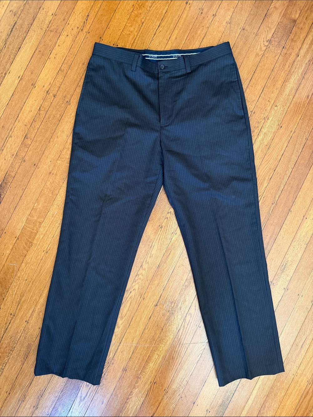 J. Crew Men's Grey Brown Pinstripe Dress Trouser Pants